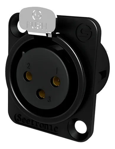 CONECTOR HEMBRA 3 PINES NEGRO/ORO