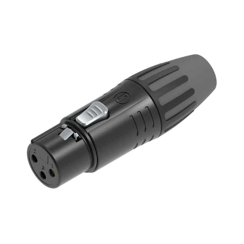 CONECTOR XLR HEMBRA 3 PINES NEGRO/PLATA