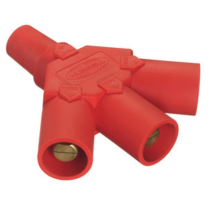 CONECTOR CAMLOCK 300-400A TRI-TAP (FEMALE-MALE-MALE-MALE) RED, MTO