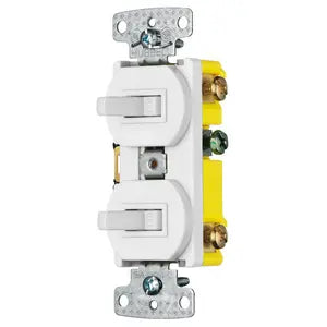 INTERRUPTOR COMBINADO 2x15A 3-WAY BLANCO