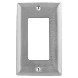 PLACA PARED ACERO INOX RECEPTÁCULO SENCILLO GFCI