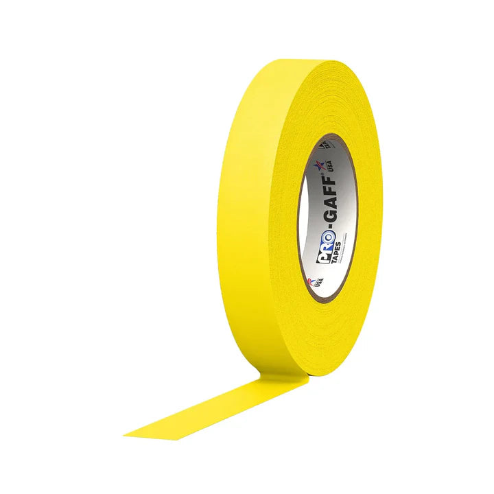 CINTA GAFFER, 1" X 55 MTS DE LARGO, AMARILLO