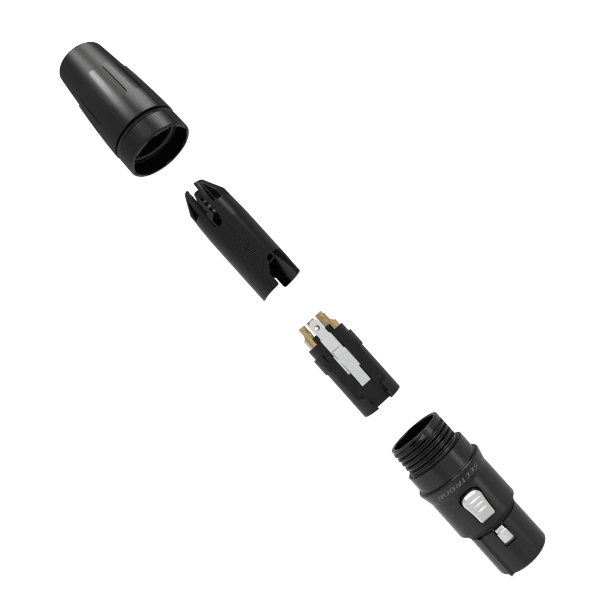 CONECTOR XLR 5 PIN HEMBRA CHASIS DE ACERO INOXIDABLE RESISTENTE A CAÍDAS