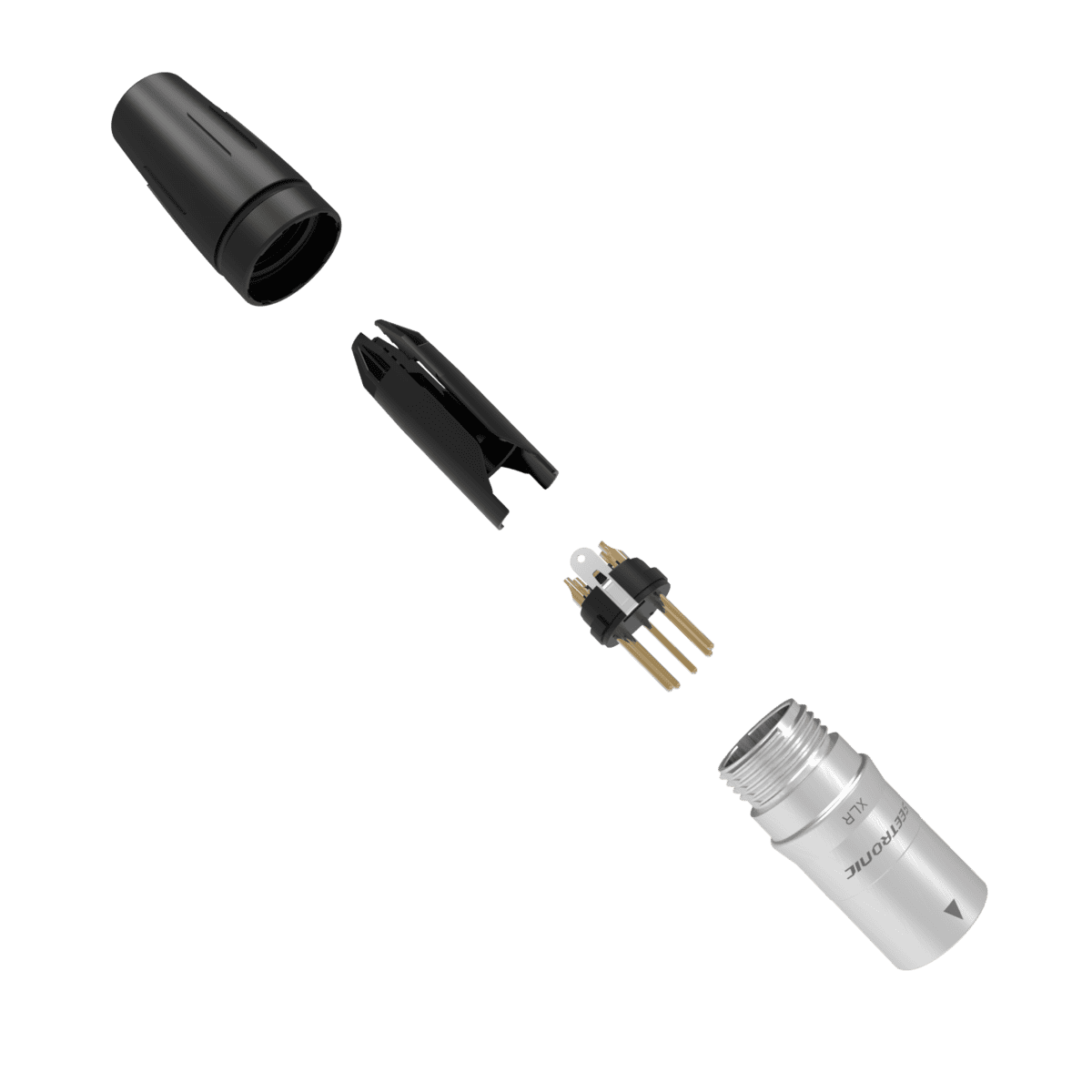 CONECTOR XLR 5 PINES INOX DORADO 3.5-9 MM