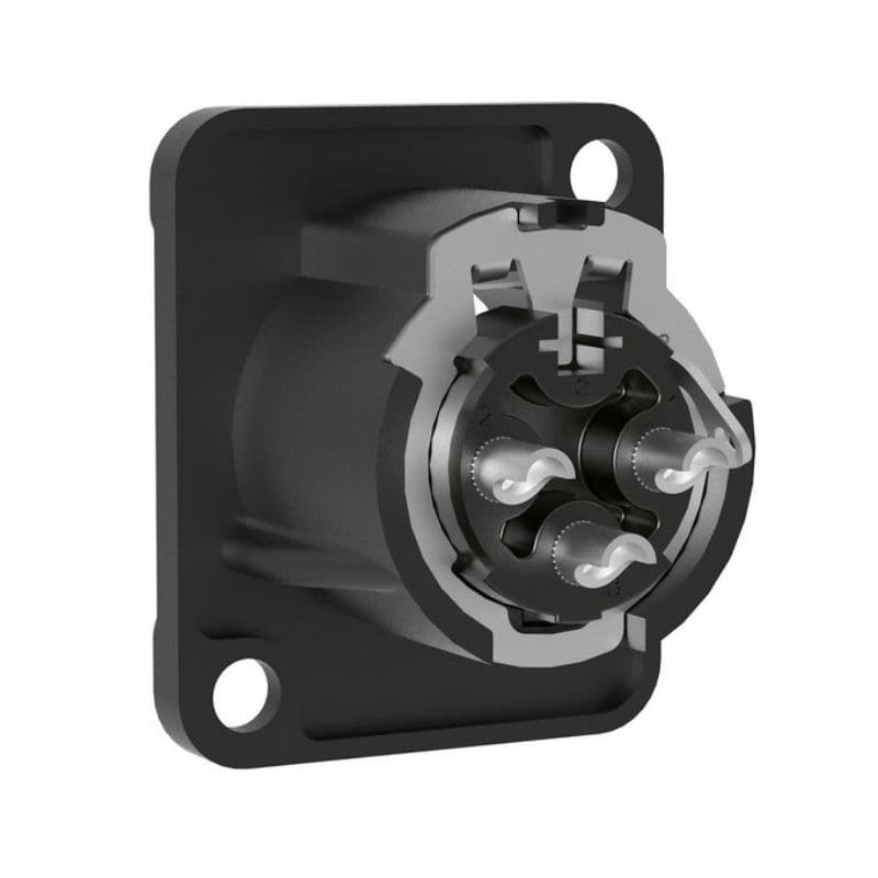 RECEPTÁCULO XLR 3 PINES HEMBRA NEGRO/ORO – MJ3F2C-B