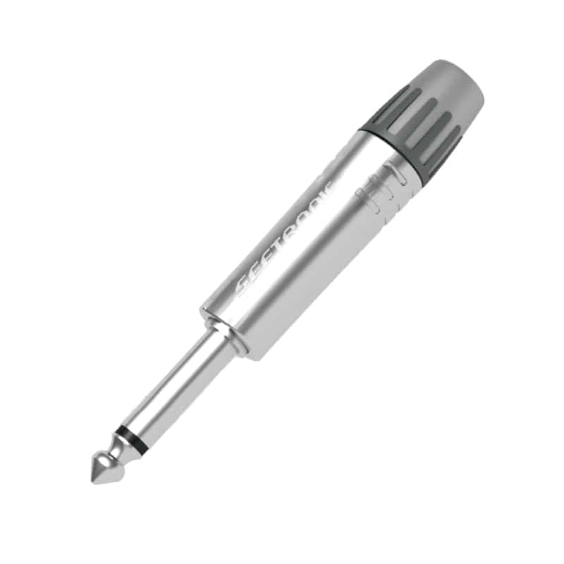 PLUG MONO NEGRO CROMADO TAPA NEGRA