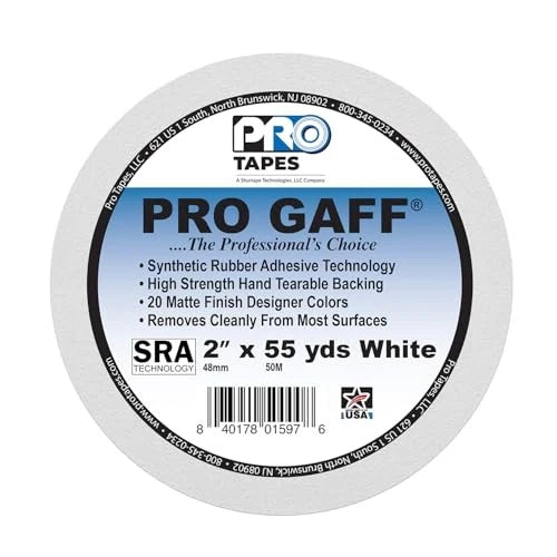 CINTA GAFFER, 2" X 50 MTS DE LARGO, BLANCO