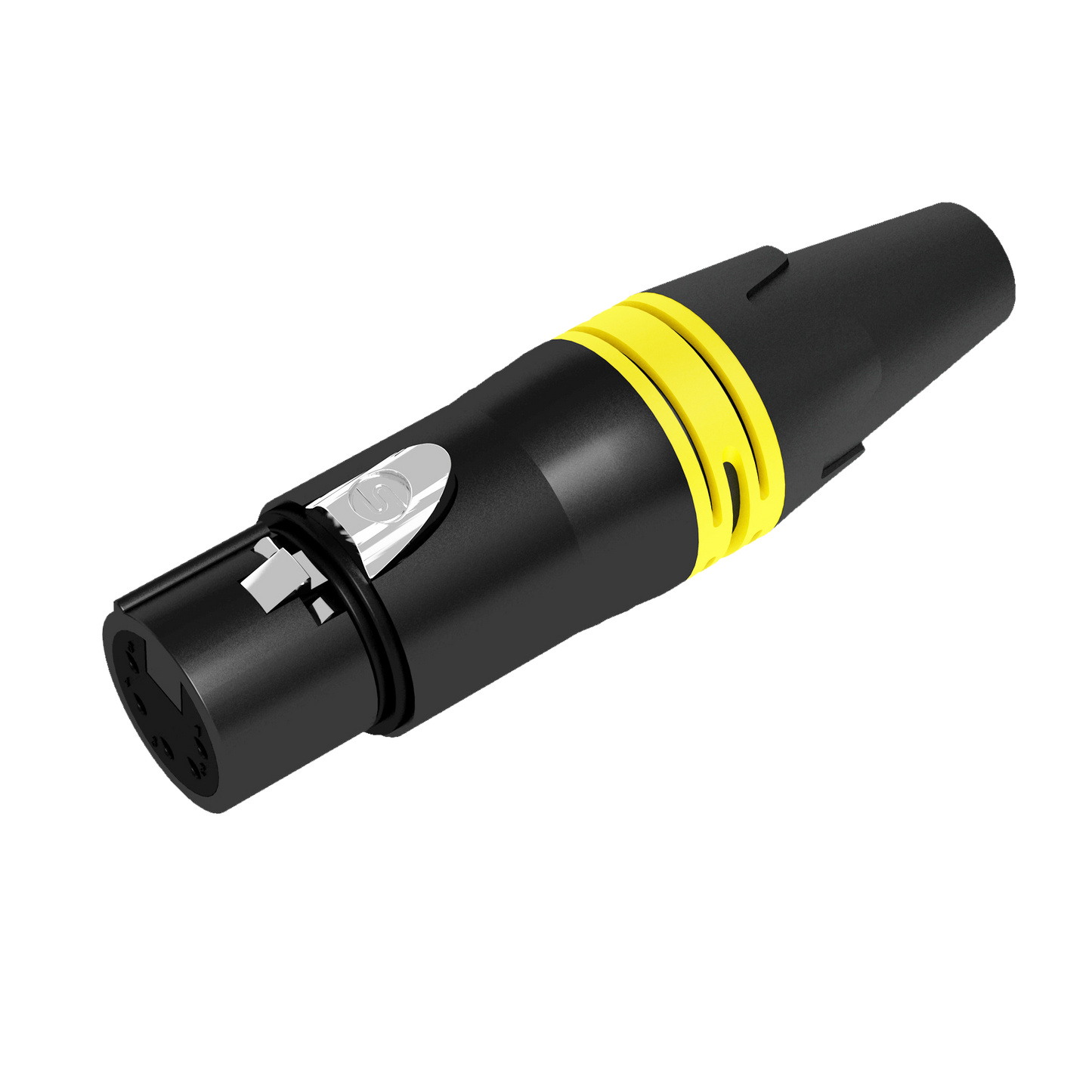 conector xlr para cable 5 pines hembra en linea negro/oro