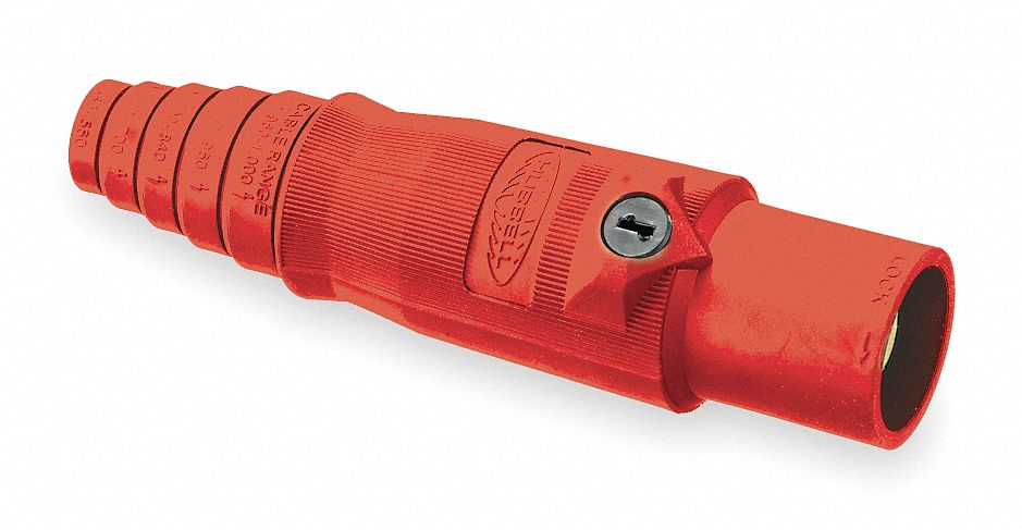 CONECTOR CAMLOCK 300-400A EN LINEA SINGLE POLE MALE RED