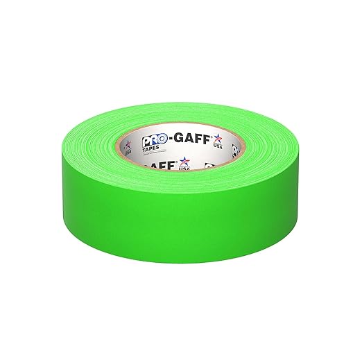 CINTA DE MARCAJE (GAFFER) PRO GAFF VERDE FLUORESCENTE, 2" X 55 YD, 11 MILS DE ESPESOR