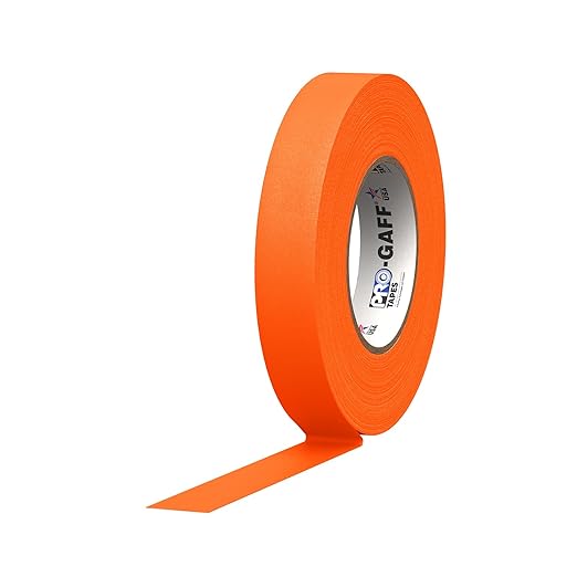 CINTA GAFFER, 1" X 46 MTS DE LARGO, FLUORESCENTE, NARANJA