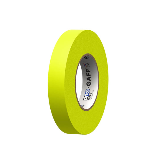 CINTA GAFFER, 1" X 46 MTS DE LARGO, FLUORESCENTE, AMARILLO