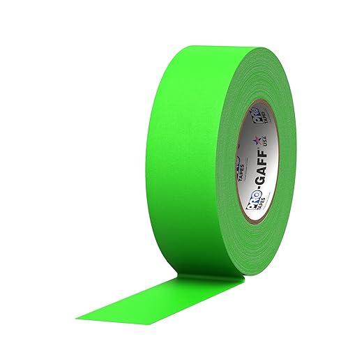 CINTA DE MARCAJE (GAFFER) PRO GAFF VERDE FLUORESCENTE, 2" X 55 YD, 11 MILS DE ESPESOR