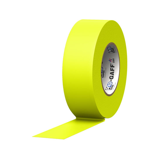 CINTA DE MARCAJE (GAFFER) PRO GAFF AMARILLO FLUORESCENTE, 2" X 55 YD, 11 MILS DE ESPESOR