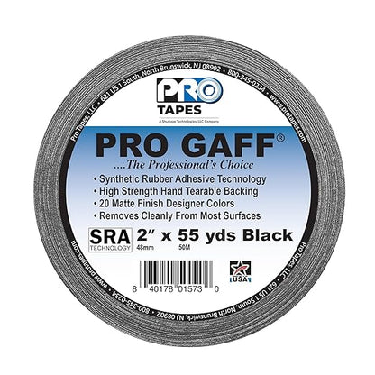 CINTA DE MARCAJE (GAFFER). PRO GAFF BLACK. DE 2INCH X 55 YD. DE 11 MILS DE ESPESOR