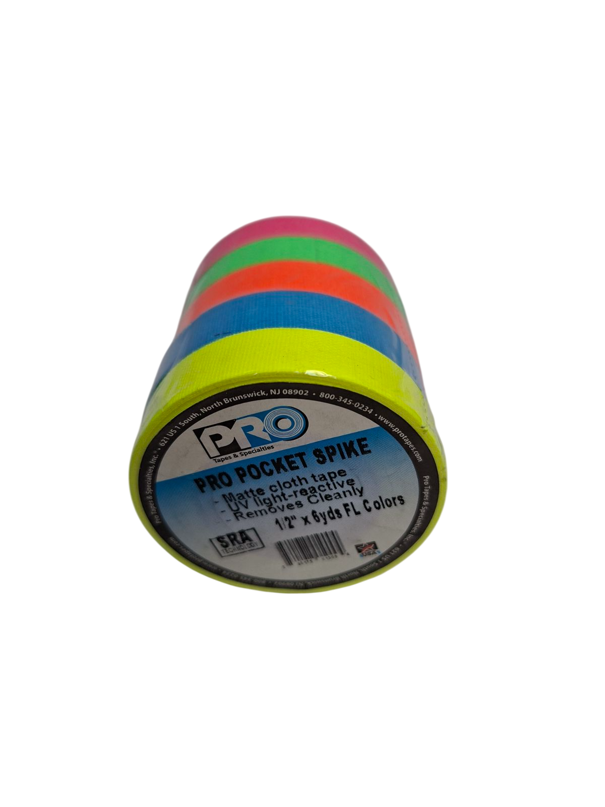 CINTA GAFFER, 1/2" X 5.5 MTS DE LARGO, FLUORESCENTE, (5 PZAS)