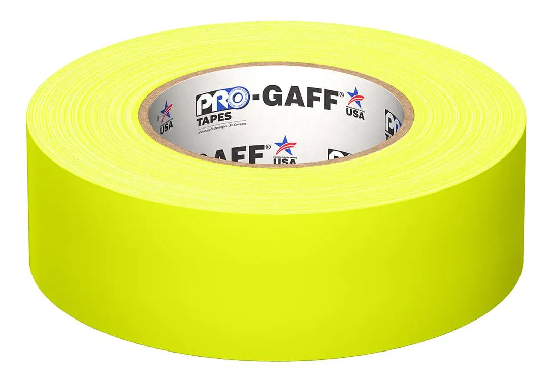 CINTA GAFFER, 2" X 46 MTS DE LARGO, AMARILLO FLUORESCENTE