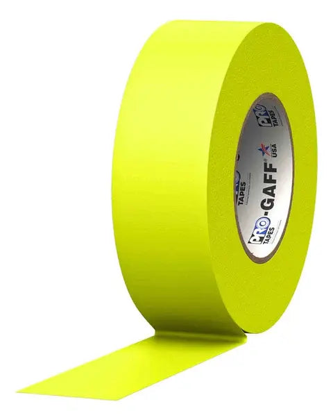 CINTA GAFFER, 2" X 46 MTS DE LARGO, AMARILLO FLUORESCENTE