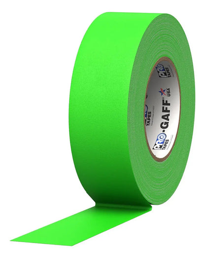 CINTA GAFFER, 2" X 46 MTS DE LARGO, FLUORESCENTE, VERDE