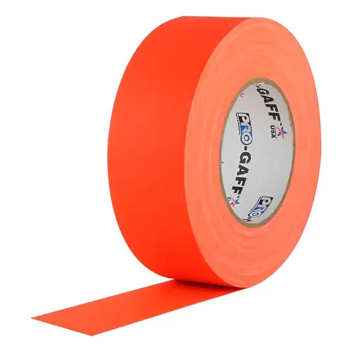 CINTA GAFFER, 2" X 46 MTS DE LARGO, NARANJA FLUORESCENTE