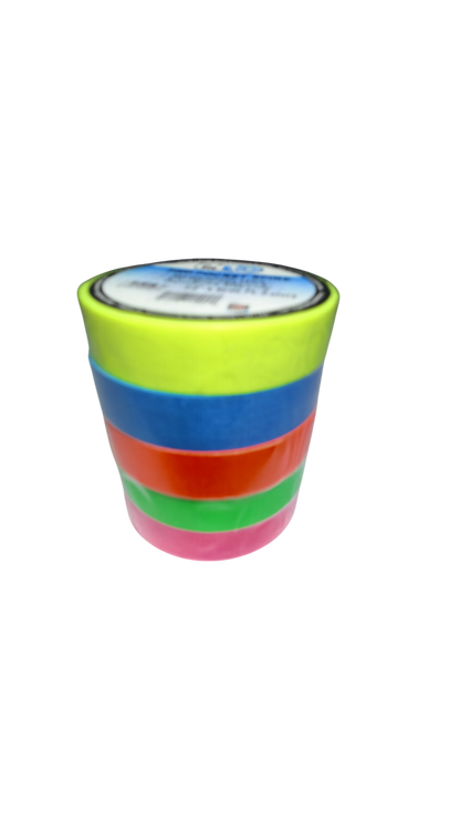 CINTA GAFFER, 1/2" X 5.5 MTS DE LARGO, FLUORESCENTE, (5 PZAS)