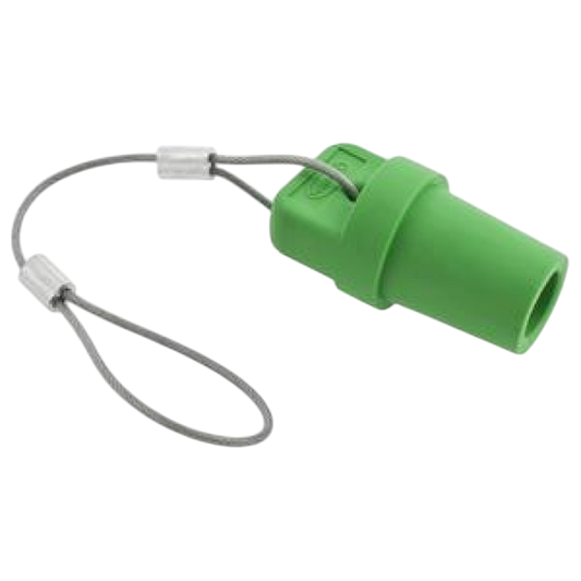 CONECTOR CAMLOCK 300-400A EN LINEA SINGLE POLE, MALE CAP, GREEN, MTO