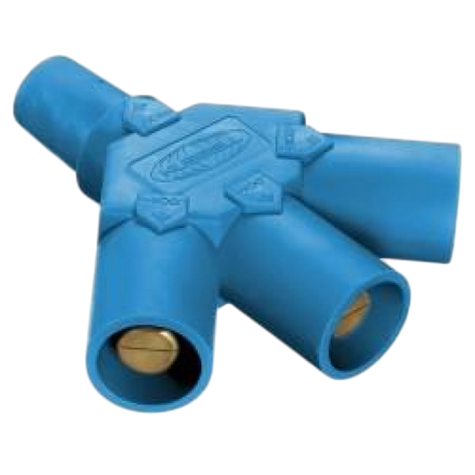 CONECTOR CAMLOCK 300-400A TRI-TAP (FEMALE-MALE-MALE-MALE) BLUE, MTO