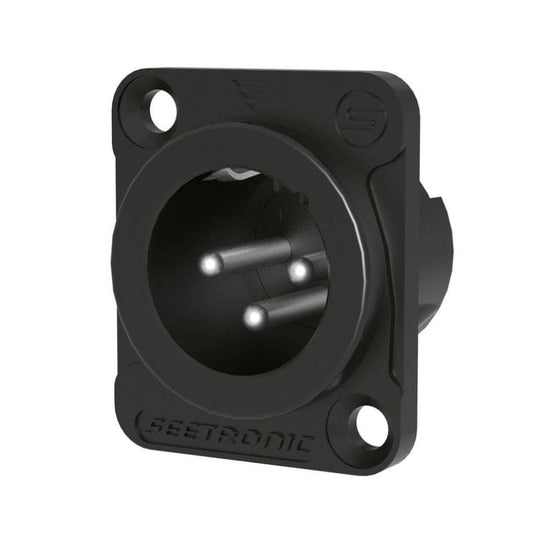 RECEPTÁCULO XLR 3 PINES HEMBRA NEGRO/ORO – MJ3F2C-B