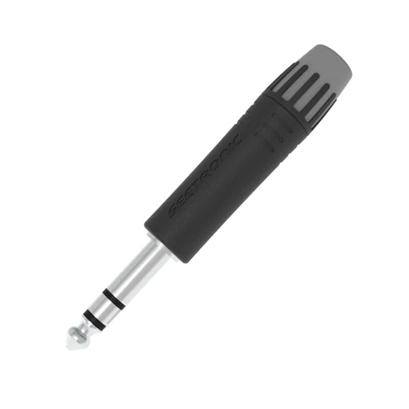 Conector delgado estereo de 1/4″ , Carcasa color negro