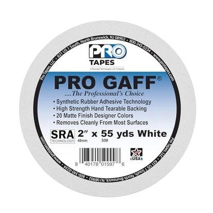 CINTA GAFFER, 2" X 50 MTS DE LARGO, BLANCO