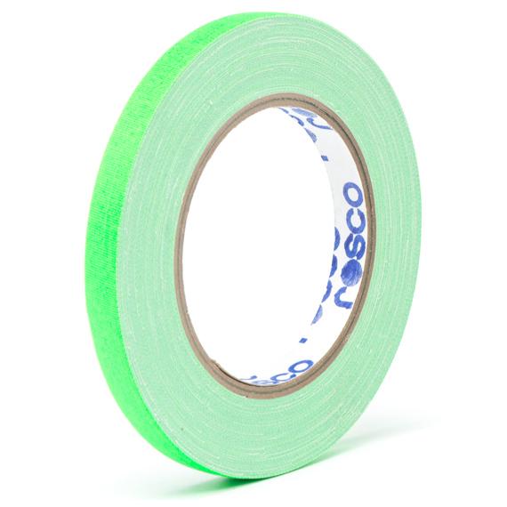 WOD GTC12 - Cinta adhesiva de bajo brillo verde fluorescente, 1/2 pulgada x  60 yardas. Sin residuos, tela de tela no reflectante, cables seguros