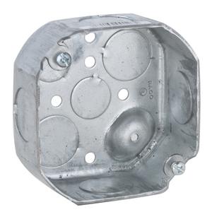 caja metalica octagonal 4", 1 1/2" profundidad, ko 1/2" y 3/4 ", mto