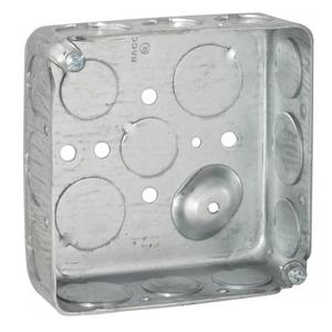 caja metalica cuadrada 4", 1 1/2" profundidad, ko 1/2" y 3/4"