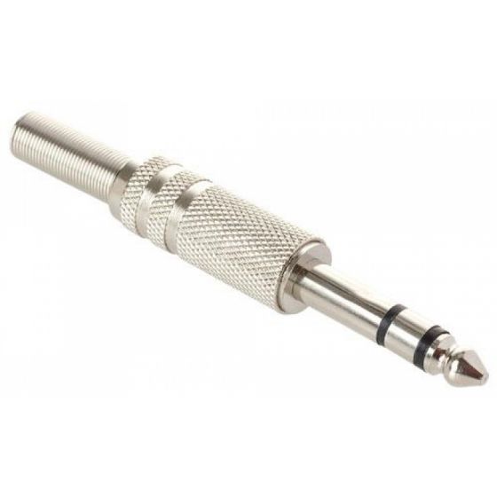 plug de audio de 6,3 mm, estereo, metalico