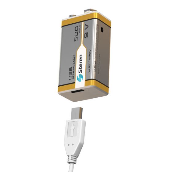 BATERIA RECARGABLE USB LI-ION TIPO 9 V (CUADRADA), DE 500 MAH— SISIMTEL  S.A.P.I de C.V.