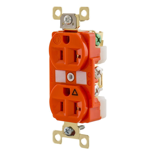 conector receptaculo duplex, 125v, 20a, 2p, 3h, 5-20r, orange, mto