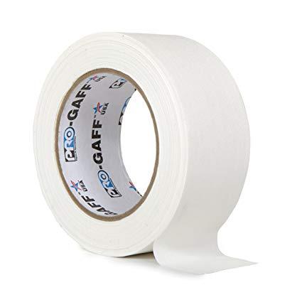 cinta gaffer, 3" x 50 mts de largo, blanco