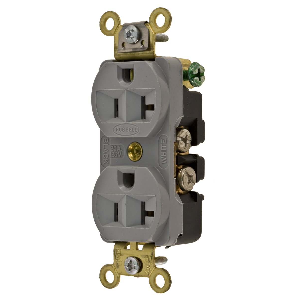 receptaculo duplex, 125v, 20a, 2p, 3h, 5-20r, gris