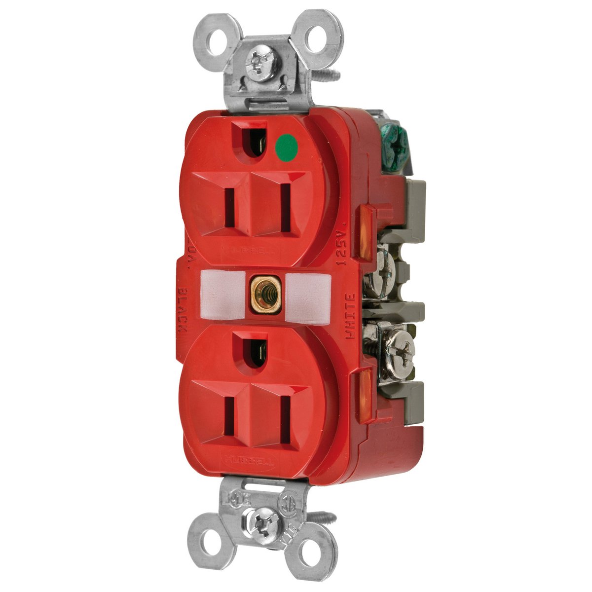 receptaculo duplex, 125v, 15a, 2p, 3h, 5-15r, rojo