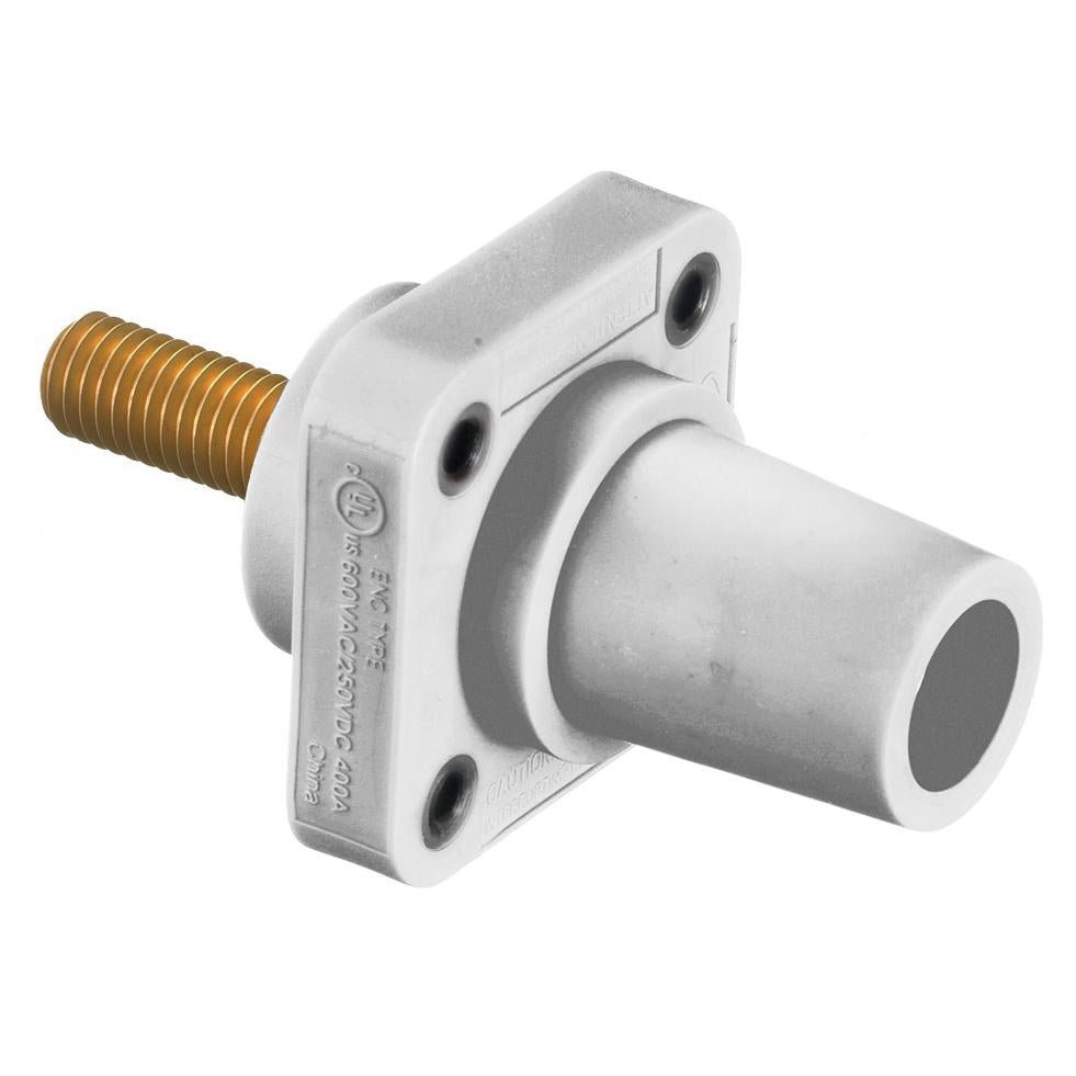 conector camlock 300-400a panel mount tornillo female white