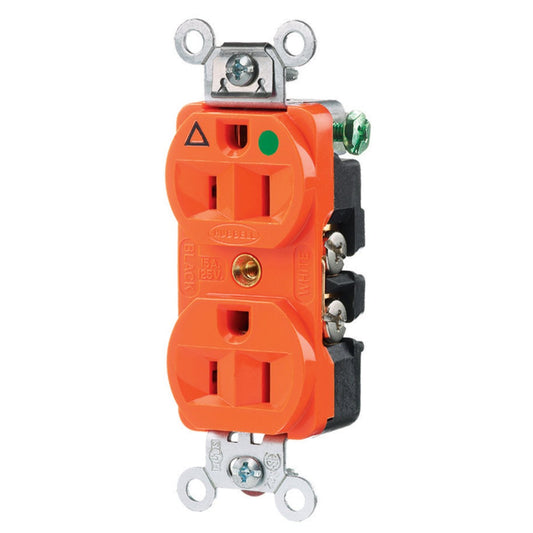 receptaculo duplex, 125v, 15a, 2p, 3h, 5-15r, naranja