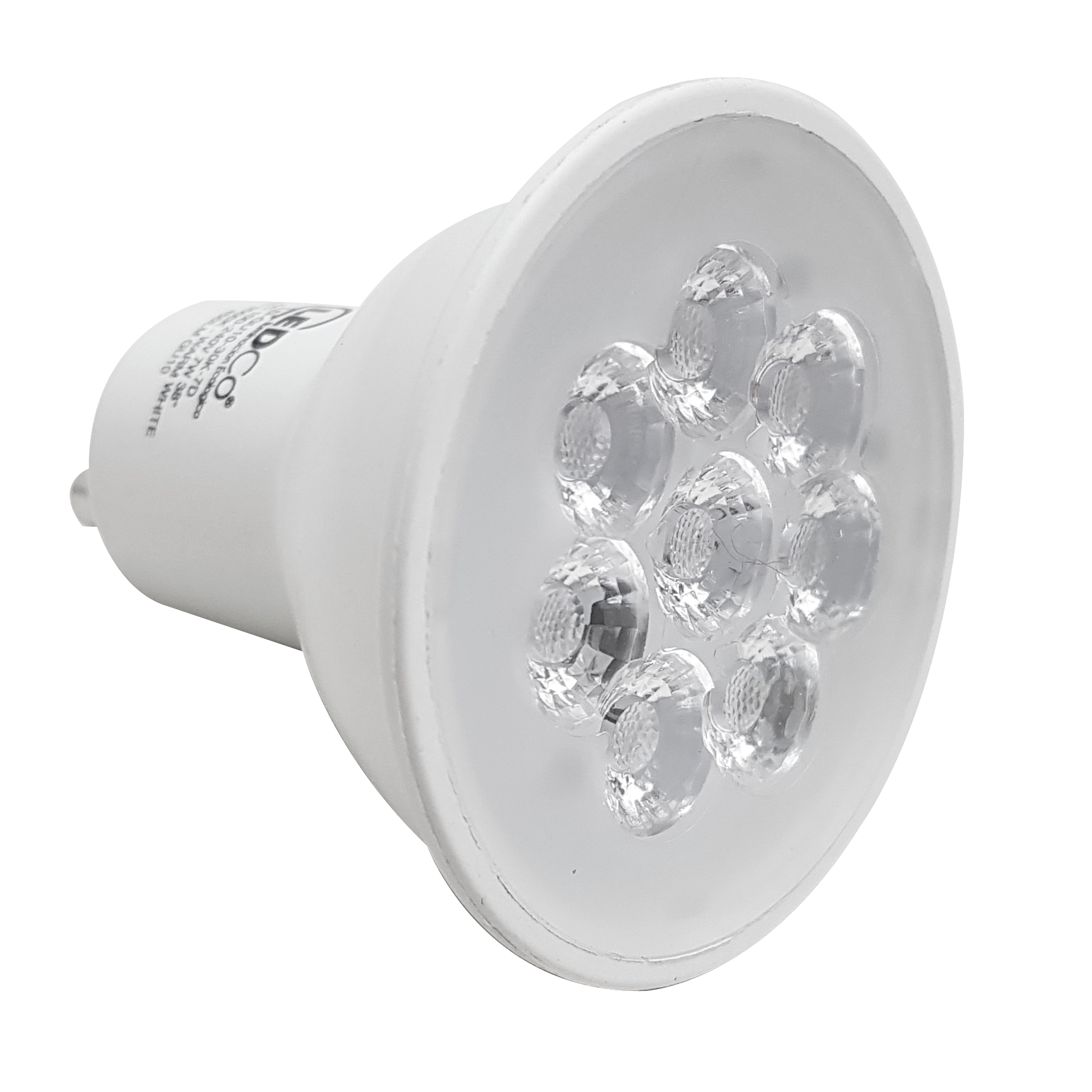 led mr16, 7w, 85-265v, base gu10, warm white, 38°, ledgu10-7