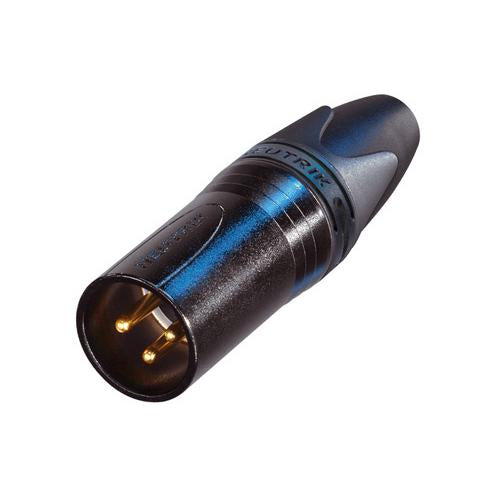 conector xlr para cable 3 pines macho en linea negro/oro