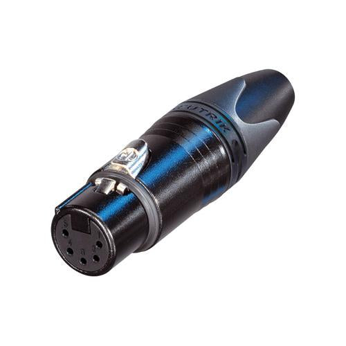 conector xlr para cable 5 pines hembra en linea negro/oro