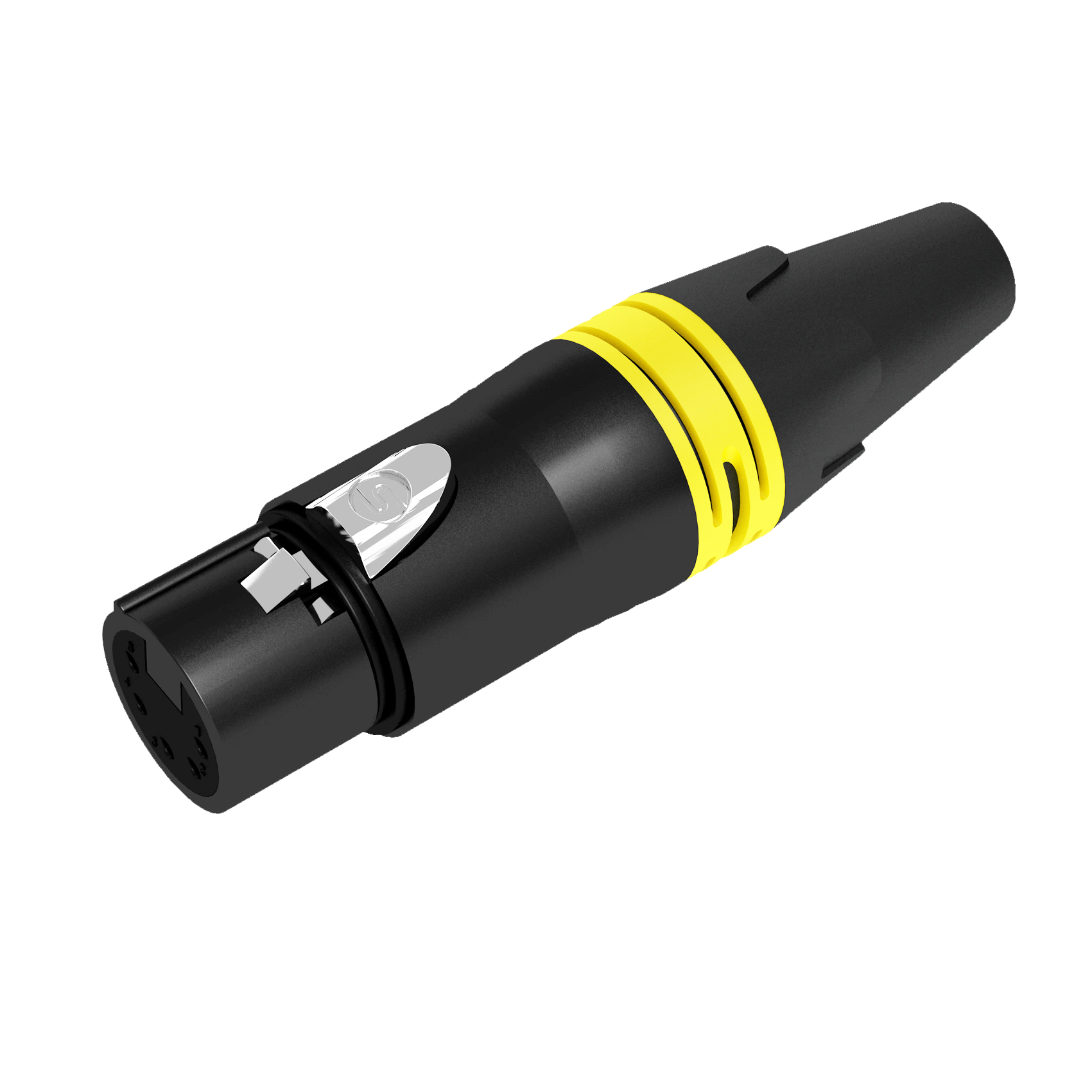 conector xlr para cable 5 pines hembra en linea negro/oro