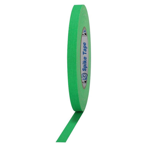 cinta gaffer, 1/2" x 41 mts de largo, verde fluorescente, spike tape