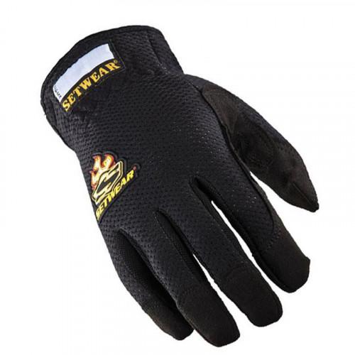 guantes ez-fit gloves, large, black