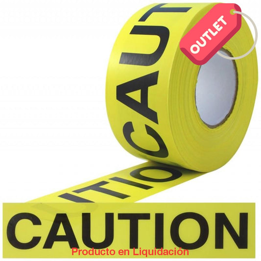 cinta caution tape, 3" x 300 mts de largo, leyenda caution