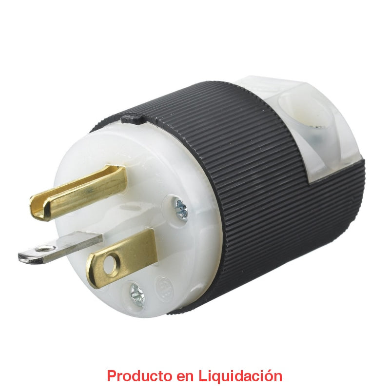 conector angular linea, macho, 125v, 20a, 2p, 3h, 5-20p