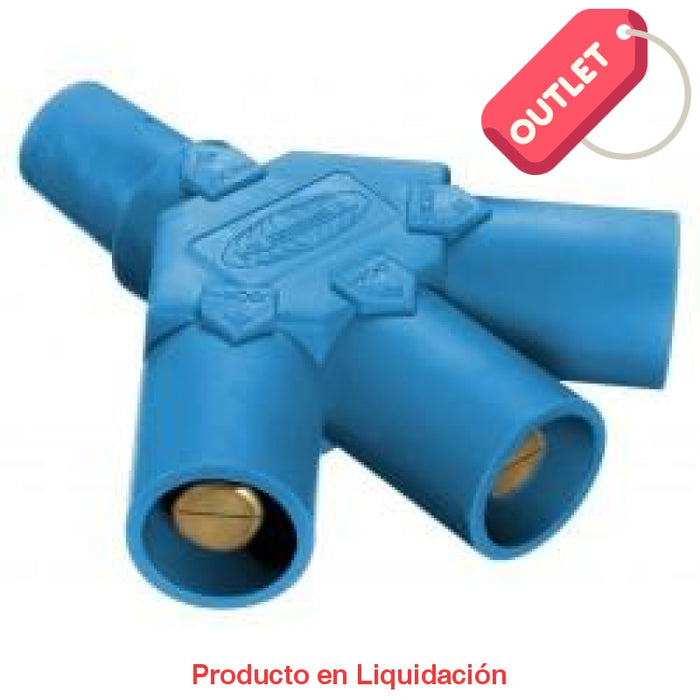 conector camlock 300-400a tri-tap (female-male-male-male) blue, mto